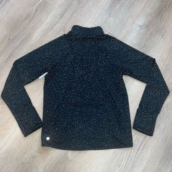 Athleta Whistler Half Zip Quick Dry Fitted Pullover, Black & Spots Women’s Small - Picture 2 of 13